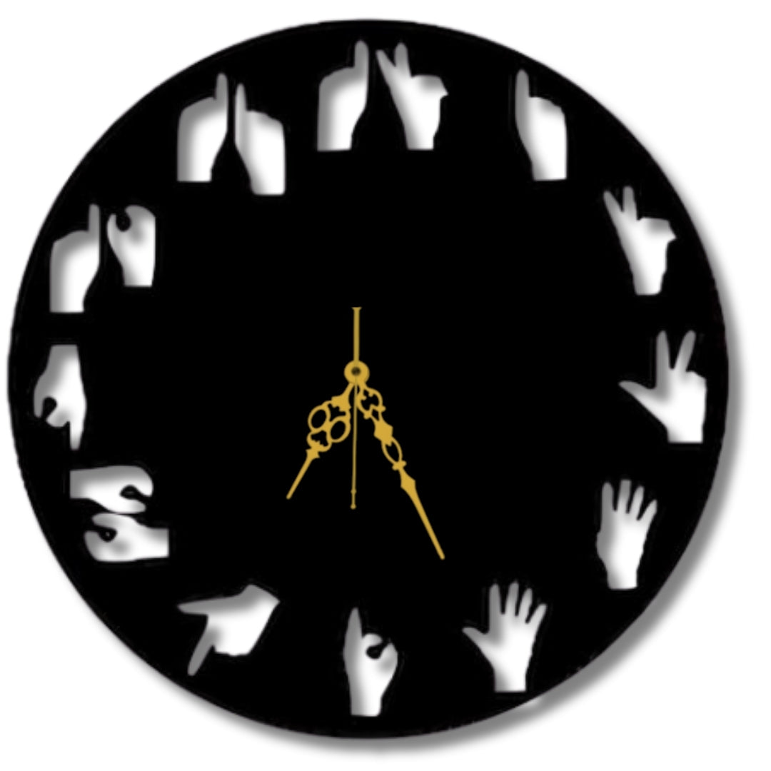 🖐️ Sign Language Timepiece – Artistic Wall Decor Clock ✨