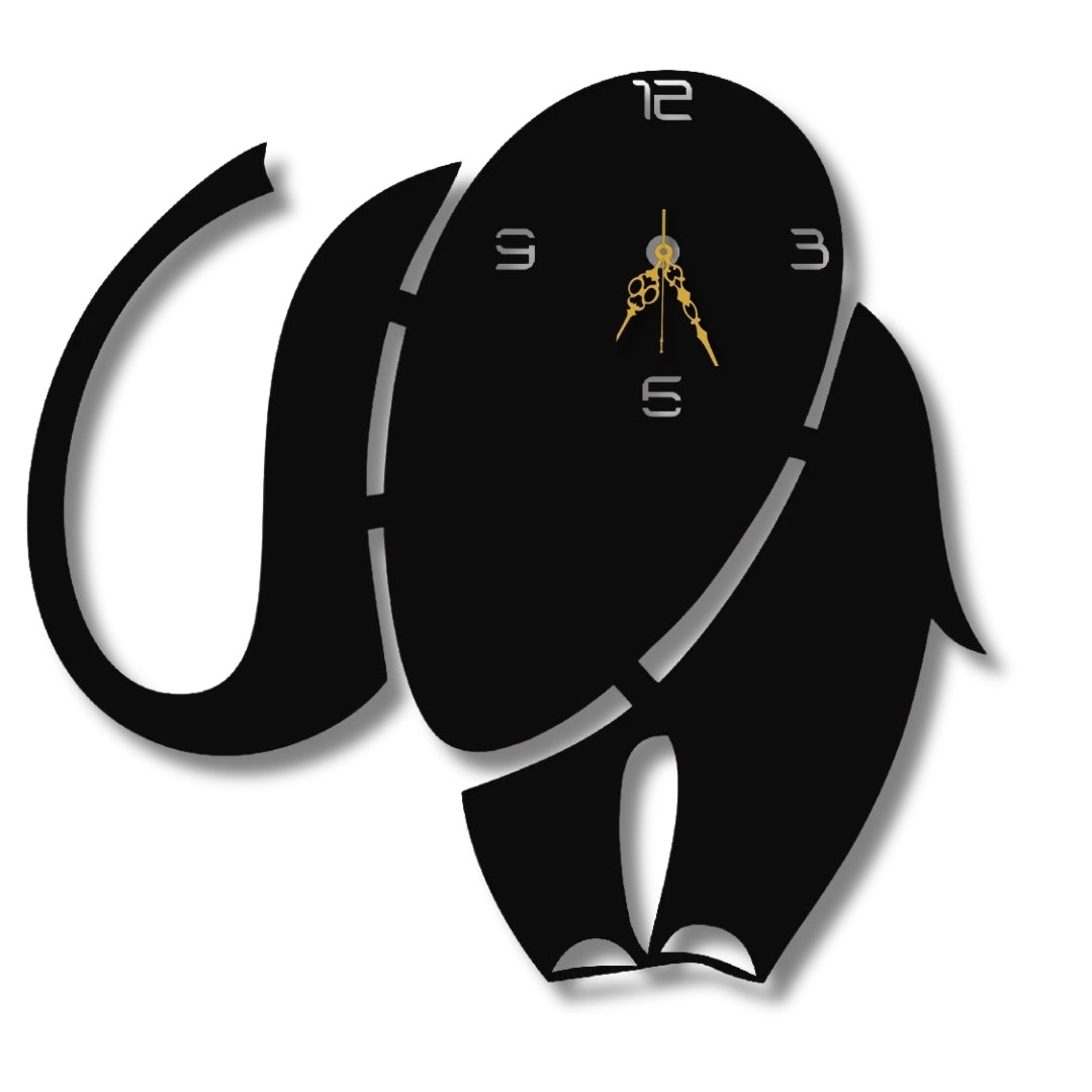 🐘 Elephant Silhouette Clock