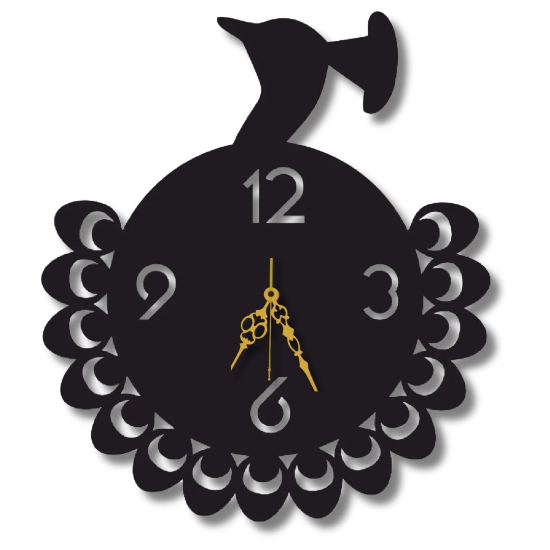 🦚 Royal Peacock Clock