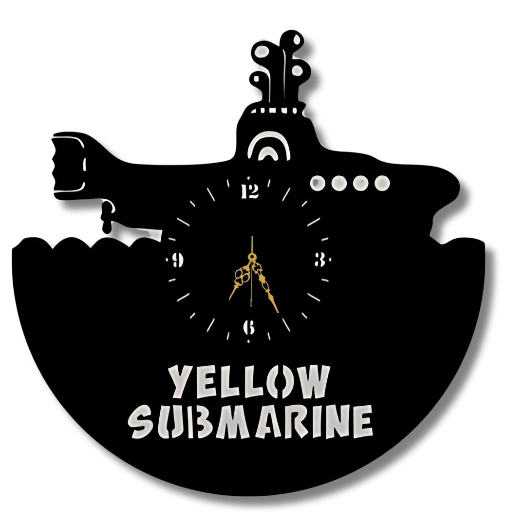 🌊 Time to Dive Into Beatlemania! – Yellow Submarine Wall Clock 🎶🕰️