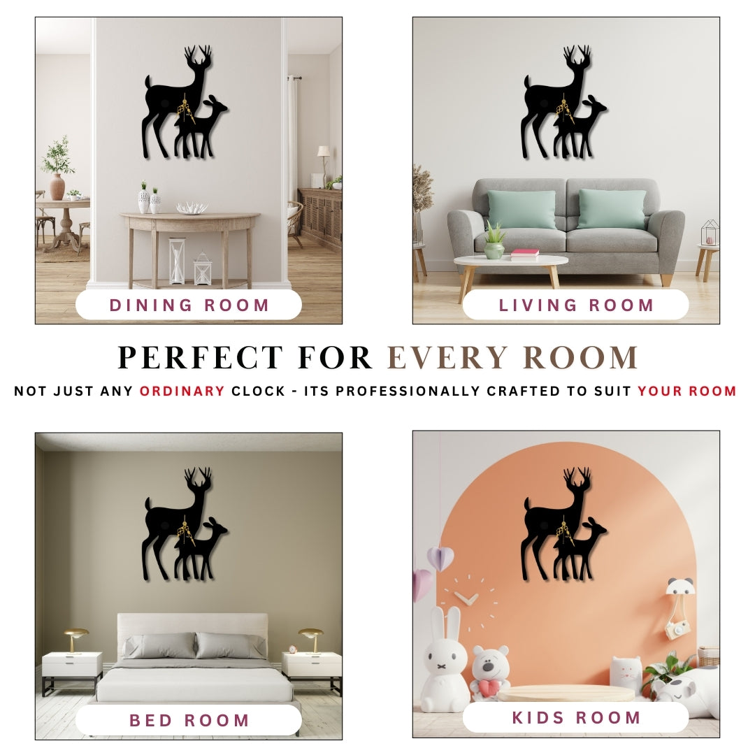 🦌 Deer Love Wall Clock