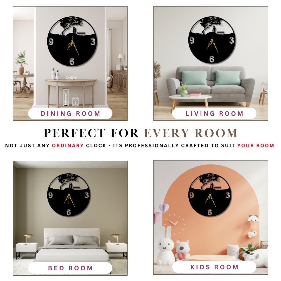 💑 Timeless Romance – Couple Silhouette Wall Decor Clock 🌙