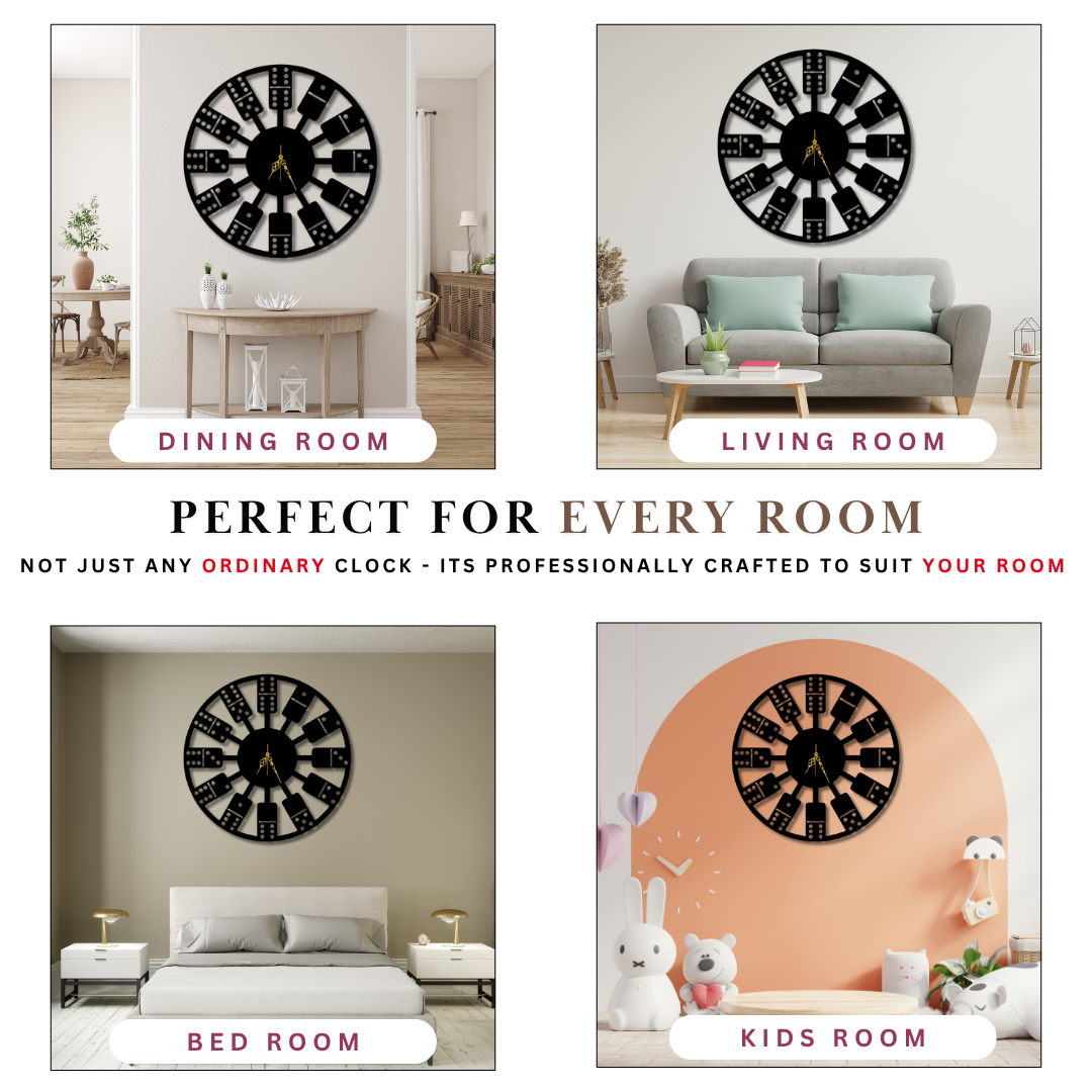🎲 Time to Play in Style! Ever Seen a Clock Made of Dominoes? 🕰️🖤
