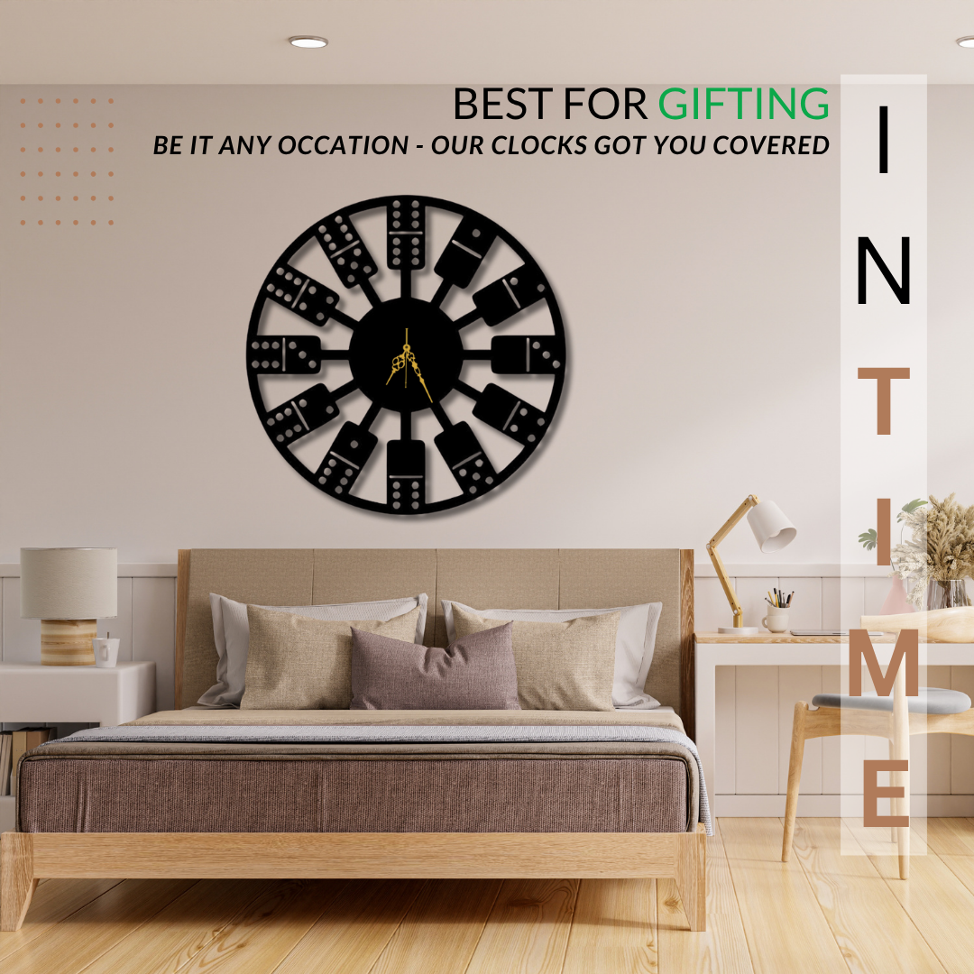 🎲 Time to Play in Style! Ever Seen a Clock Made of Dominoes? 🕰️🖤