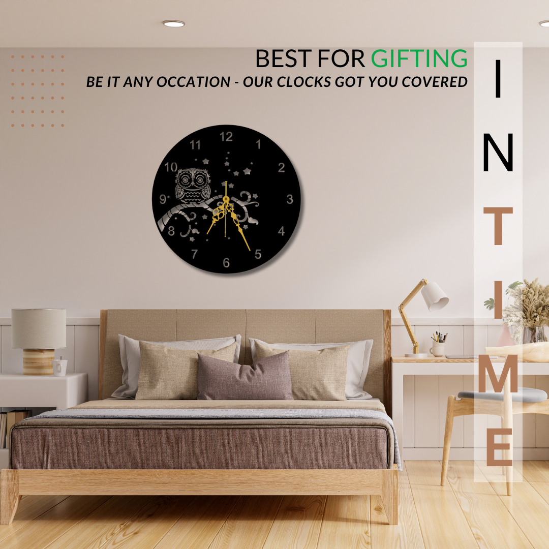 🦉 Night Owl Wall Clock