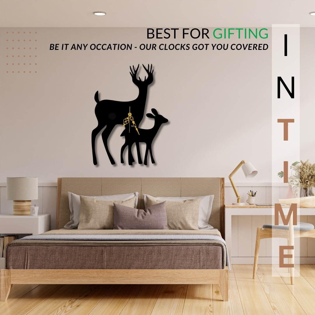 🦌 Deer Love Wall Clock