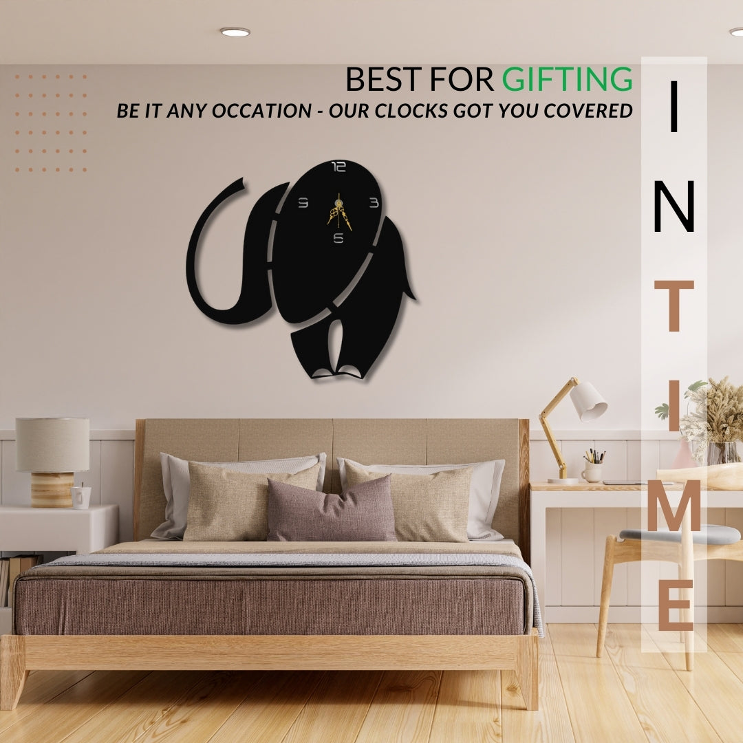 🐘 Elephant Silhouette Clock