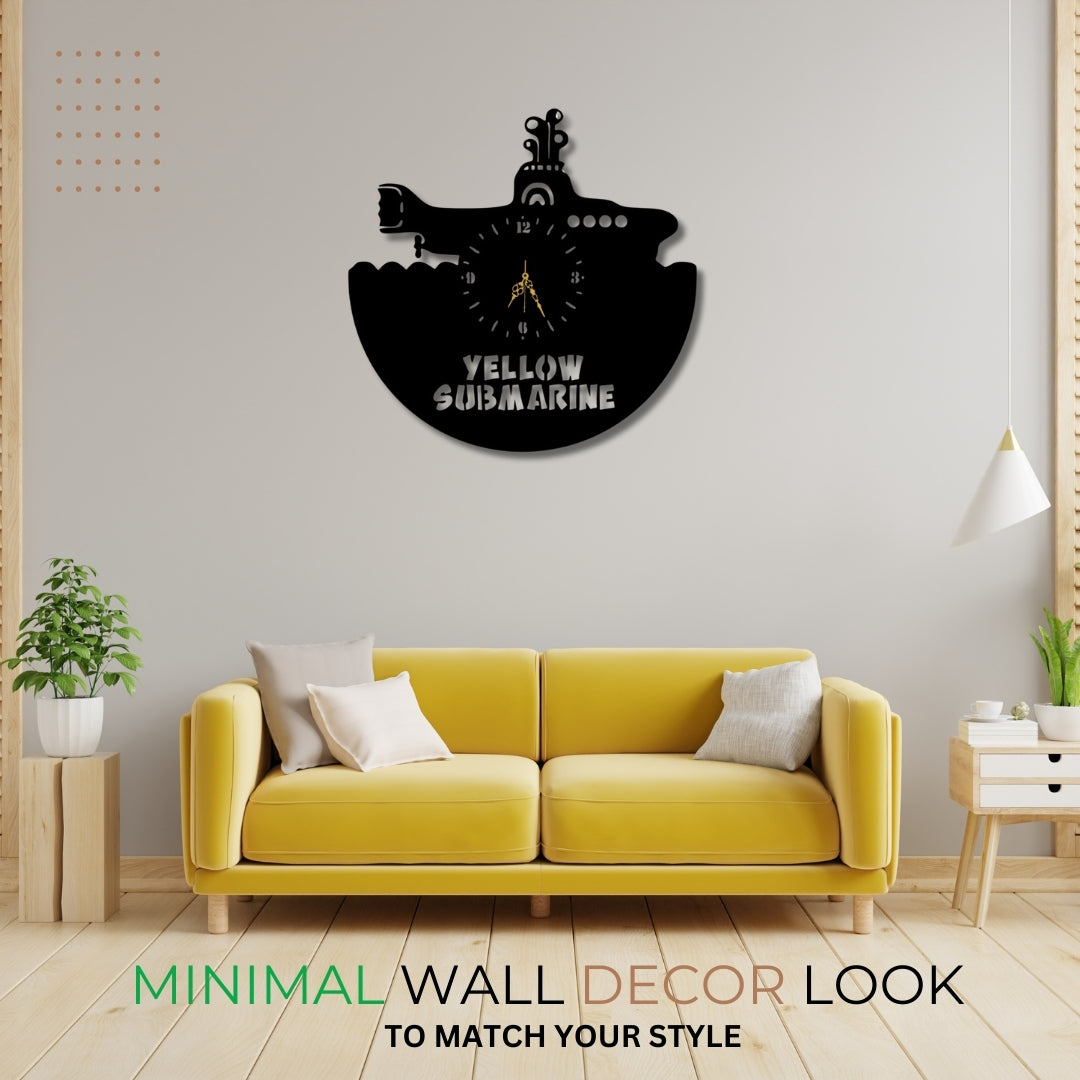 🌊 Time to Dive Into Beatlemania! – Yellow Submarine Wall Clock 🎶🕰️