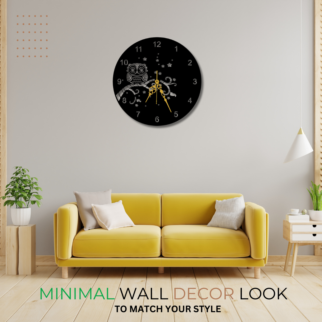 🦉 Night Owl Wall Clock
