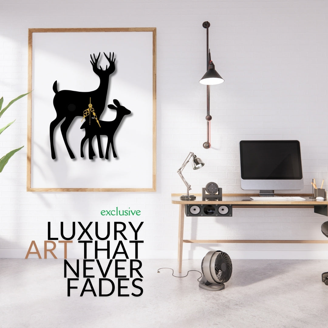 🦌 Deer Love Wall Clock